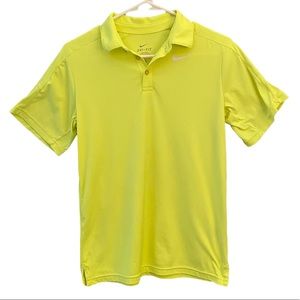 Nike Golf Polo Dri-Fit Short Sleeves Boys Size Large Neon Yellow